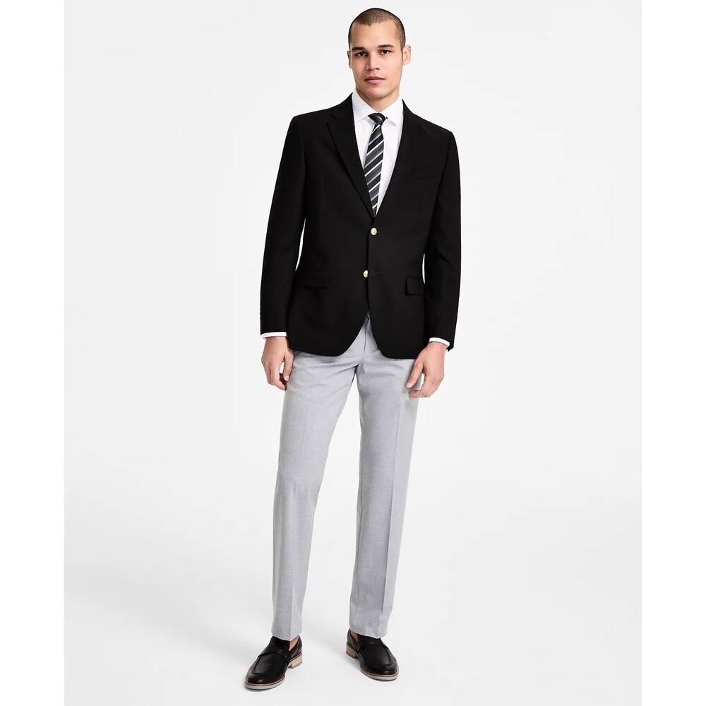$395 NEW NAUTICA MENS 38S SOLID BLACK GOLD BUTTON BLAZER SPORT COAT SUIT JACKET